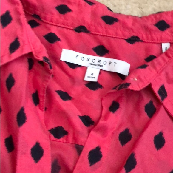 Diamond Dot Button Up Blouse - Picture 3 of 6